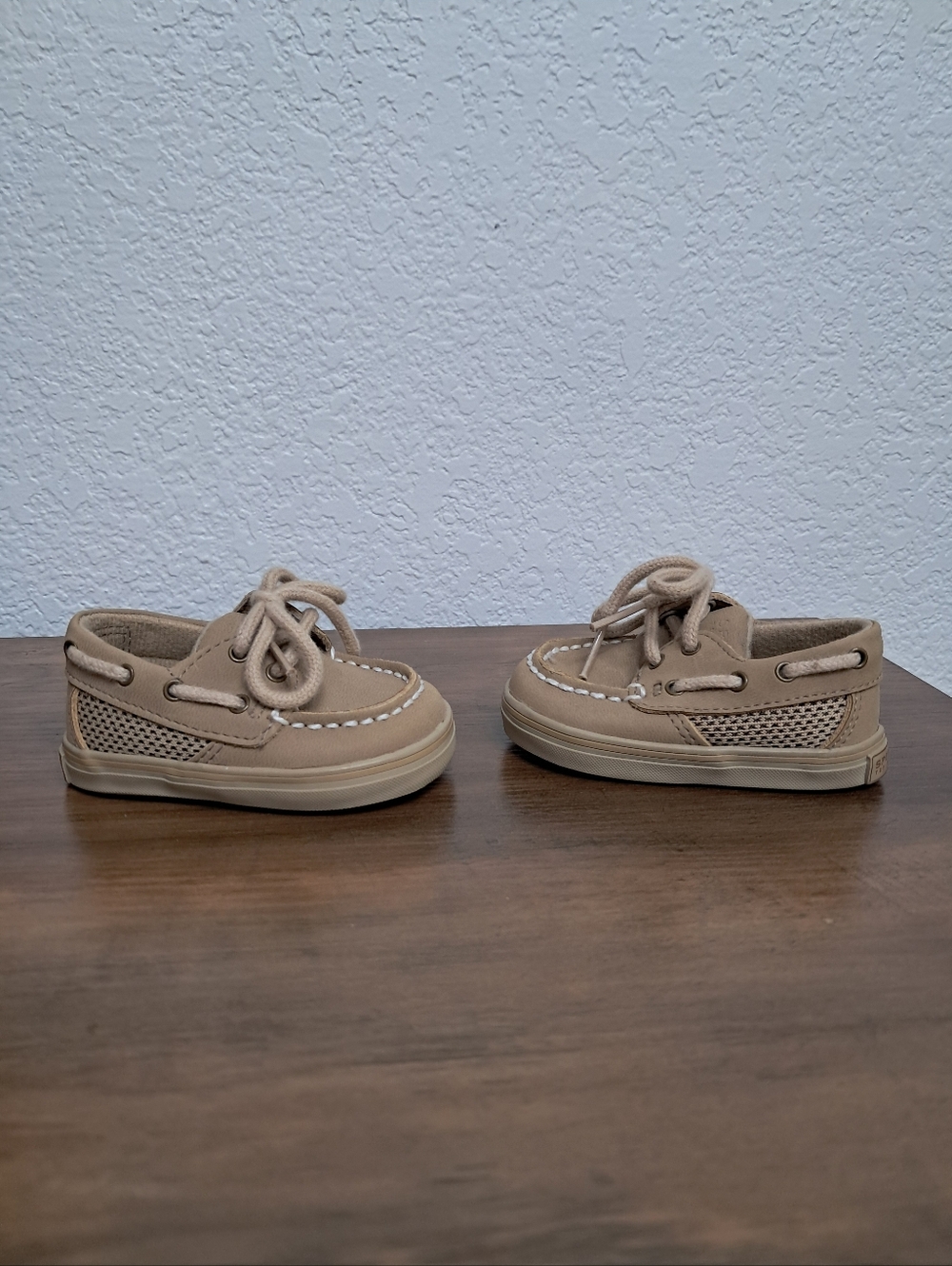 Sperry Top Sider Boat Shoes Baby Sz 1 Tan Leather Coastal Preppy